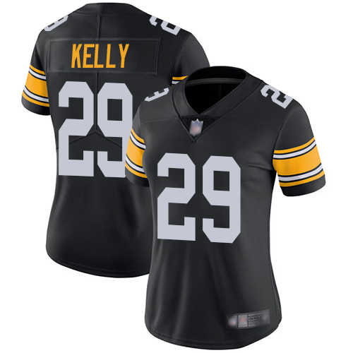 Women Pittsburgh Steelers Football #29 Limited Black Kam Kelly Alternate Vapor Untouchable Nike NFL Jersey